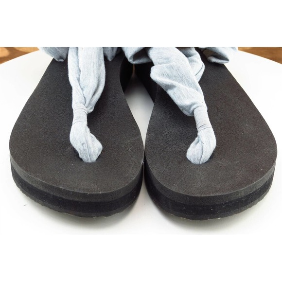 Sanuk Sz 10 M Gray Slingback Fabric Women Sandals 1016351 - Picture 2 of 8